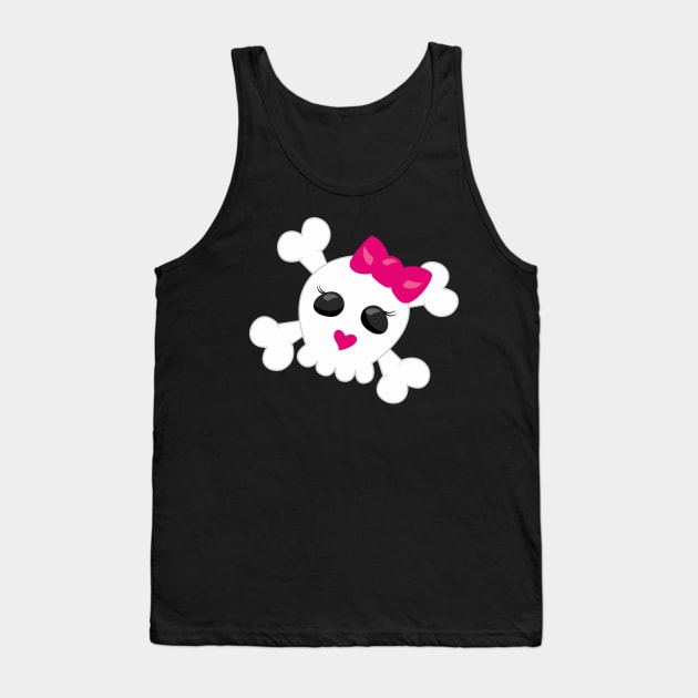 Cute Skull and Cross Bones Tank Top by CraftyCatz